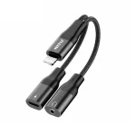 کابل لایتنینگ و جک 3.5 نیتو مدل NITU NX024 2 IN 1 AUDIO CHARGING