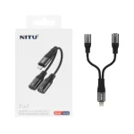کابل لایتنینگ و جک 3.5 نیتو مدل NITU NX024 2 IN 1 AUDIO CHARGING - تصویر 2