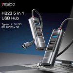 هاب 100 وات 5 پورت تایپسی یسیدو YESIDO HB22 - تصویر 3