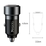 شارژر فندکی با کابل آیفون یسیدو YESIDO Y54 60W FAST CHARGER - تصویر 2