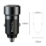 شارژر فندکی با کابل یسیدو مدل YESIDO Y55 FAST CHARGER - تصویر 3